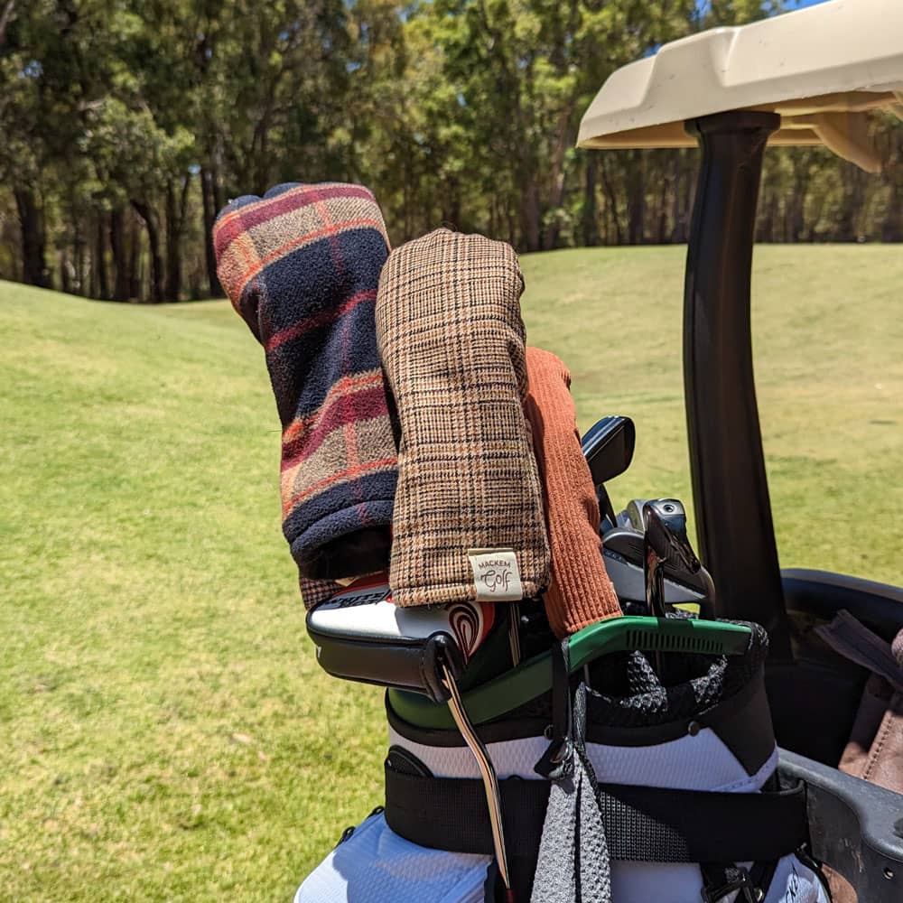 golf headcovers on the course